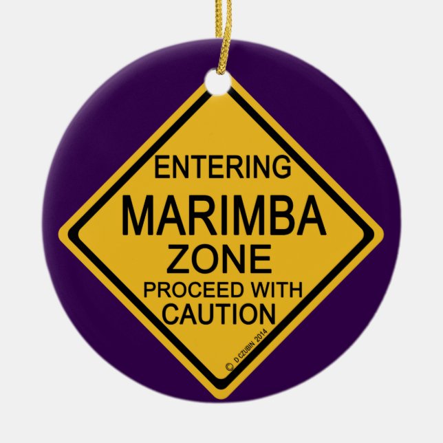 Einfahrt in die Marimba-Zone Keramik Ornament (Vorne)