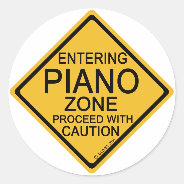 Einfahrt in die Piano Zone Runder Aufkleber (Vorderseite)