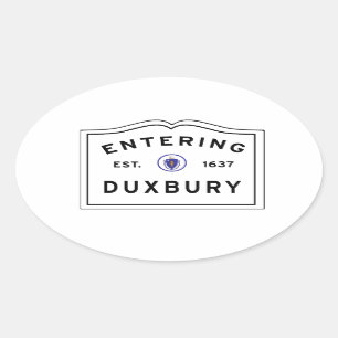 Einfahrt in die Stadt DUXBURY MA Ovaler Aufkleber