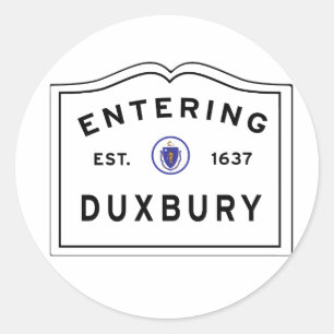 Einfahrt in die Stadt DUXBURY Runder Aufkleber