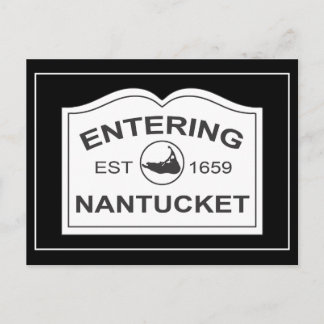 Einfahrt in Nantucket Est. 1659 Unterschrift in Sc Postkarte