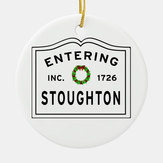 Einfahrt von Stoughton Massachusetts Keramik Ornament (Vorne)