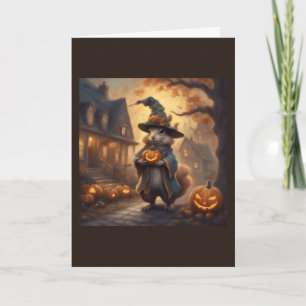 Einfallsreiche Eichhörnchen-Hexe, die Halloween hä Karte