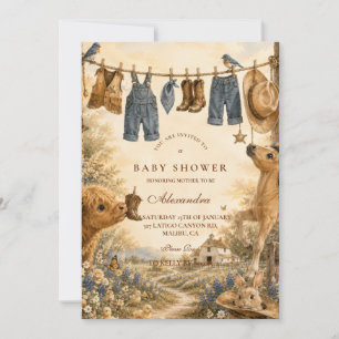 Einfallsreicher Jungen Western Boho Baby Shower Einladung