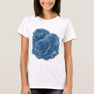 Einfallsreiches Blau BLUE ROSES Grafikdesign T-Shirt
