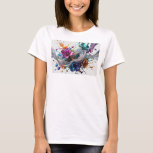 Einfangende silberne ABSTRACT ART Grafik T-Shirt