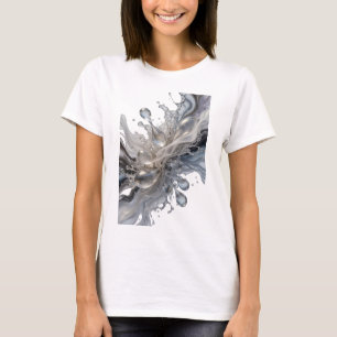 Einfangende silberne ABSTRACT ART Kunst Druck T-Shirt