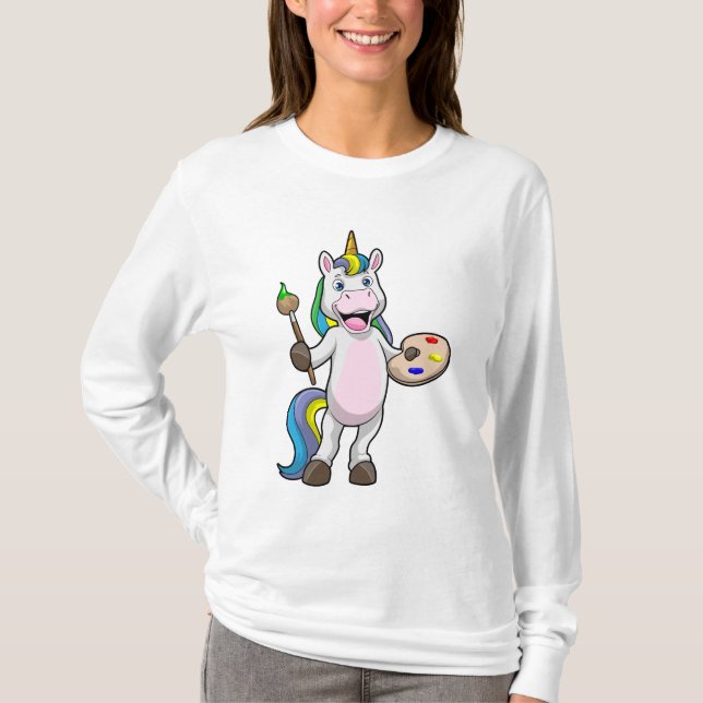 Einfärben beim Anmalen mit Pinsel und Farbe T-Shirt (Vorderseite)