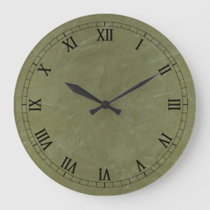 Einfarbig Grün Große Wanduhr