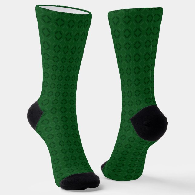 Einfarbig grünes elegantes geometrisches Muster. Socken (Gewinkelt)