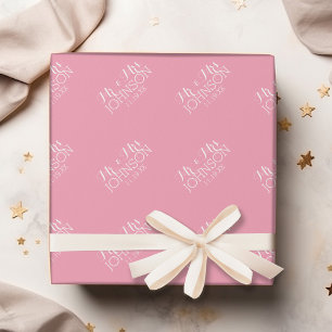 Einfarbig Pastellrosa - Mr & Mrs Hochzeitsgeschenk Geschenkpapier