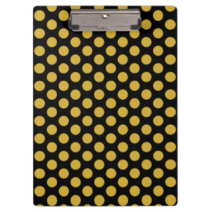 Einfarbig Schwarz mit Metallic-Gold-Punkt-Design Klemmbrett