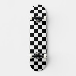 Einfarbig Weiß mit schwarzem quadratischen Stil Skateboard