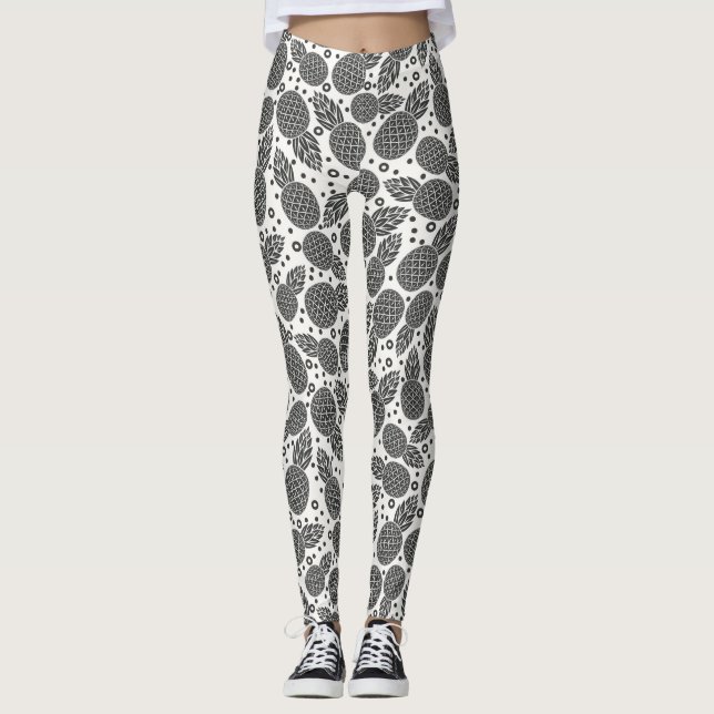 Einfarbige Ananas 2 Leggings (Vorderseite)