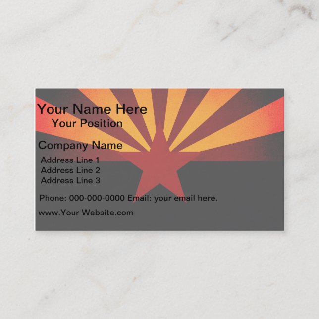 Einfarbige Arizona-Flagge Visitenkarte (Vorderseite)