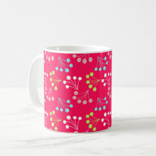 Einfarbige Beeren einfaches Muster Retro Sechziger Kaffeetasse