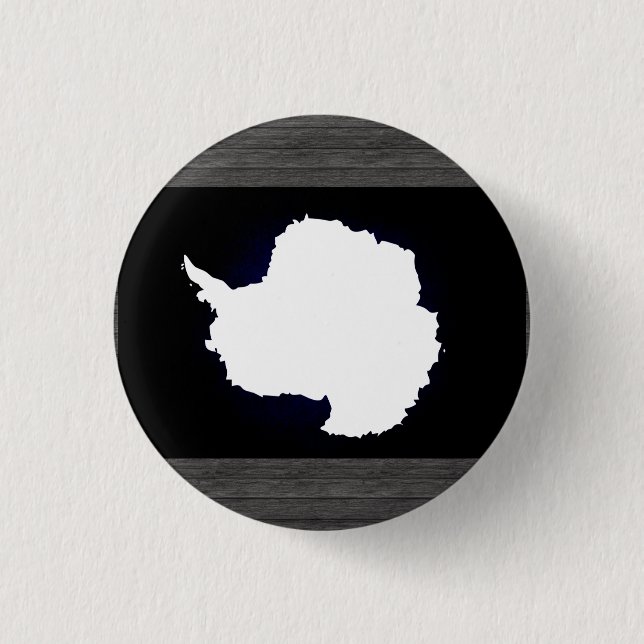 Einfarbige die Antarktis-Flagge Button (Vorderseite)
