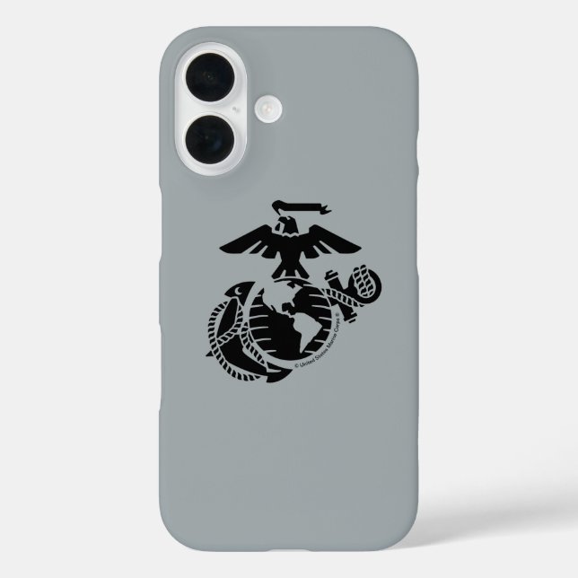 Einfarbige EGA - Schwarz iPhone 16 Hülle (Rückseite)