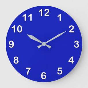 Einfarbige Farbe: Königlich Blau Große Wanduhr