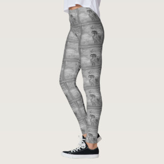 Einfarbige Hexe auf einem Besen Leggings