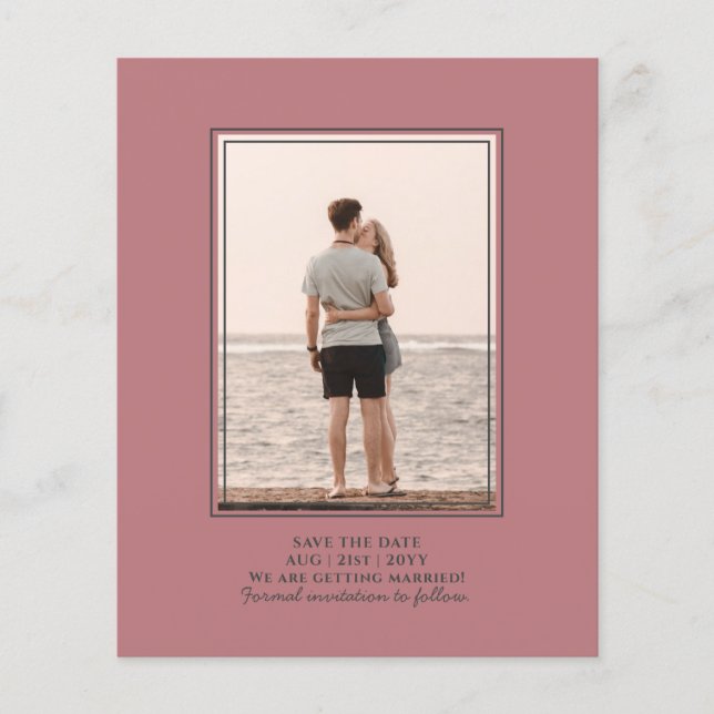 Einfarbige Hochzeit von Dusty Rose Flyer (Vorne)