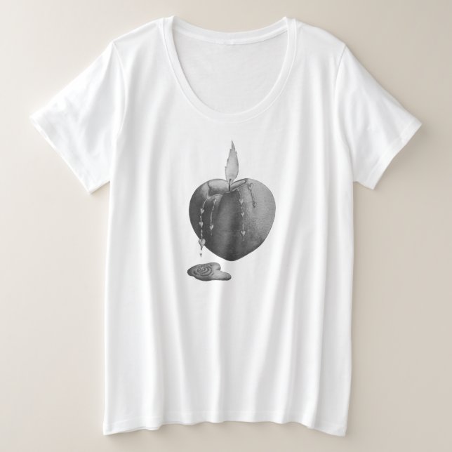 einfarbige Kerze, brennend mit herzförmiger Flamme Große Größe T-Shirt (Design vorne)