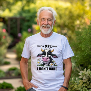 Einfarbige Kuh mit sonnenbeleuchteten Milchsorten T-Shirt