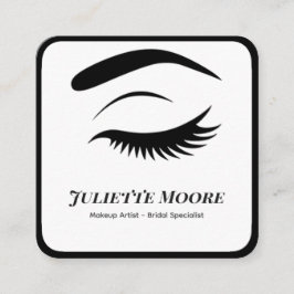 Einfarbige Lash-Logo-Makeup-Visitenkarte Quadratische Visitenkarte