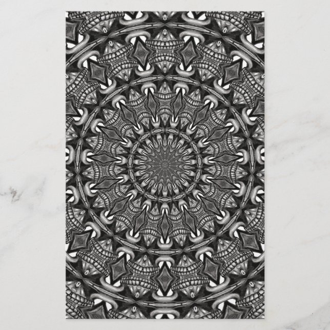 Einfarbige Mandala Briefpapier (Vorderseite)