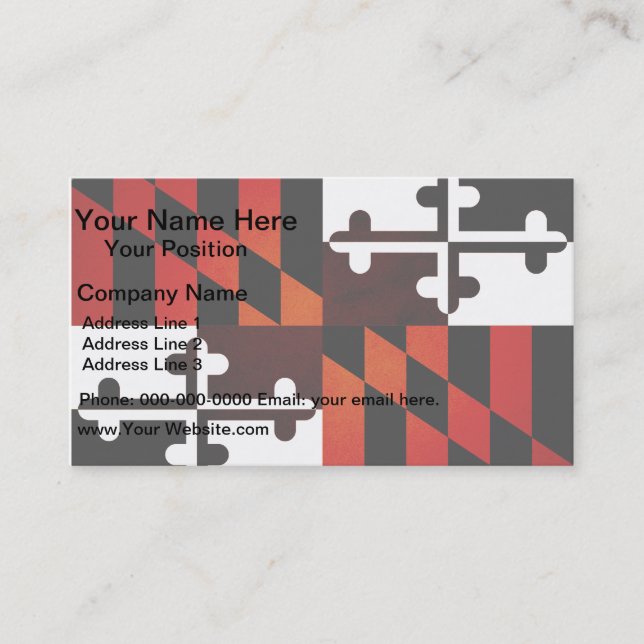 Einfarbige Maryland-Flagge Visitenkarte (Vorderseite)