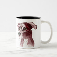 Einfarbige Pitbull HundeAquarell-Malerei