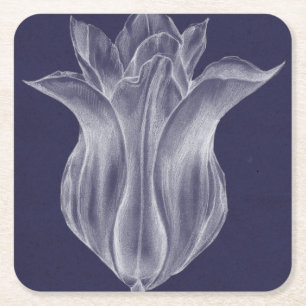 Einfarbige Tulpe III Rechteckiger Pappuntersetzer