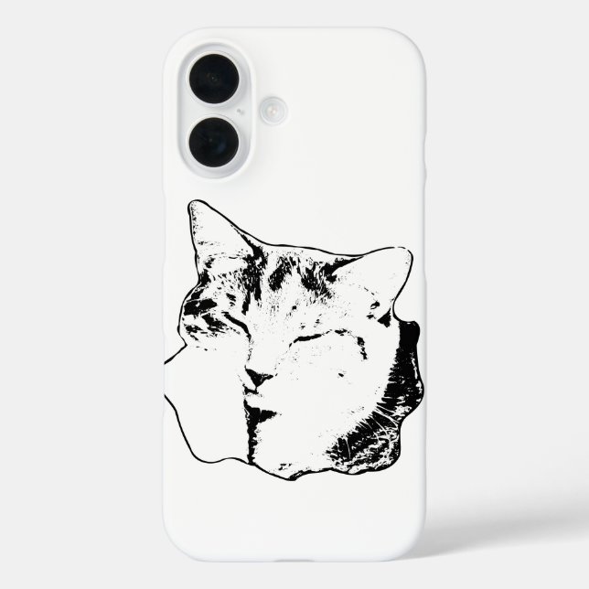 Einfarbiger Fall für Tabby-Katzen iPhone 16 Hülle (Rückseite)