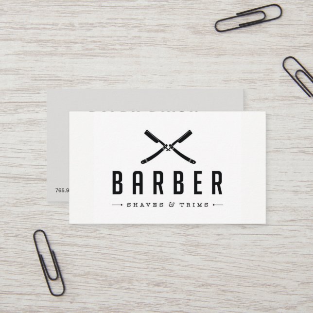 Einfarbiger Friseursalon-Schnitt u. Visitenkarte (Vorderseite/Rückseite Beispiel)