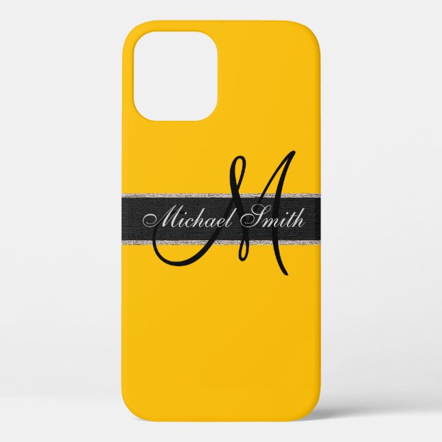 einfarbiger Hintergrund für Monogramm Case-Mate iPhone Hülle (Rückseite)