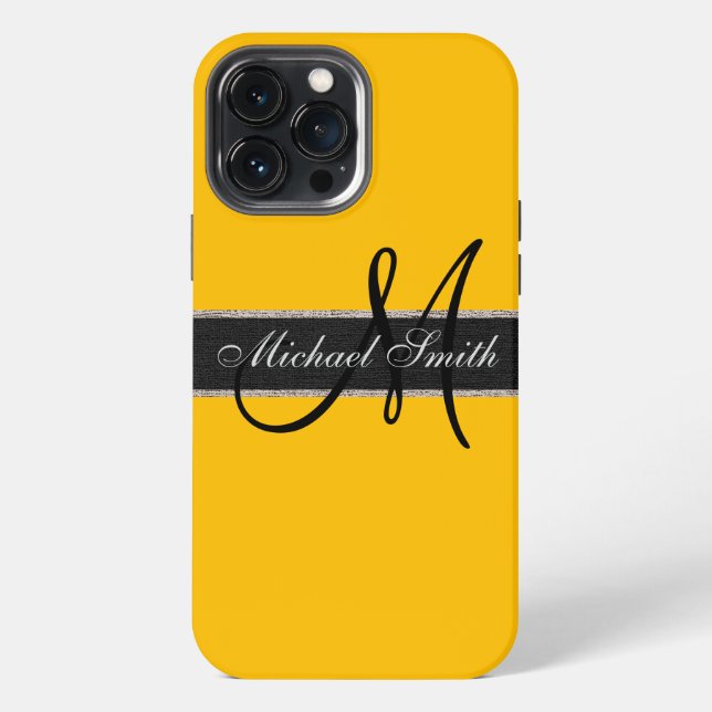 einfarbiger Hintergrund für Monogramm iPhone 13 Pro Max Hülle (Rückseite)
