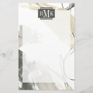 Einfarbiger Impuls des Monogramm-  Briefpapier