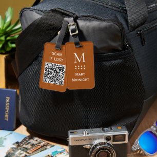 Einfarbiger QR-Code-Scan bei Verlust Roux-Sicherhe Gepäckanhänger