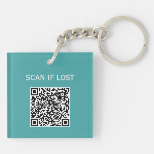 Einfarbiger QR-Code-Scan, falls verloren Pastell B Schlüsselanhänger