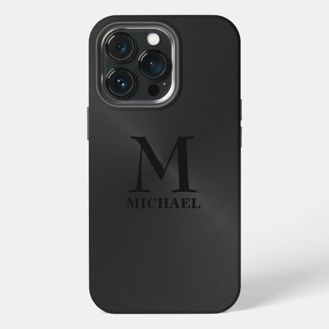 einfarbiger schwarzer Hintergrund iPhone 13 Pro Hülle (Hinten)