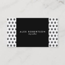 Einfarbiger Schwarzweiss-Tatzendruck Visitenkarte