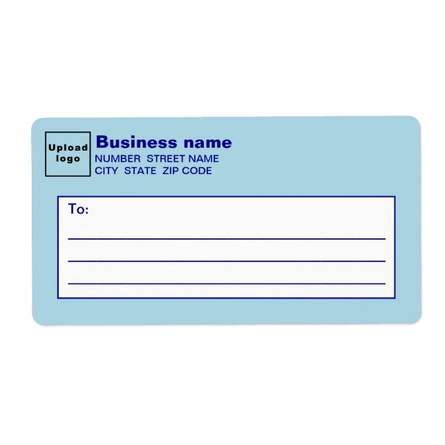 Einfarbiges Blaues Geschäftstransportslabel (Vorne)