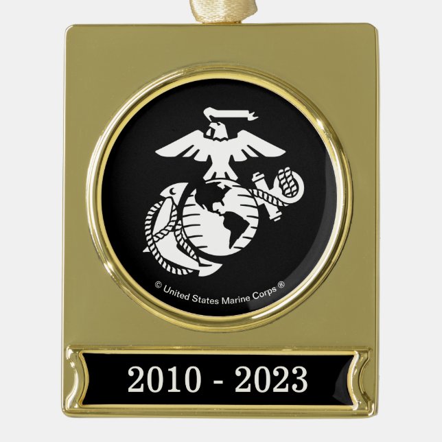 Einfarbiges EGA - weiß Banner-Ornament Gold (Vorderseite)