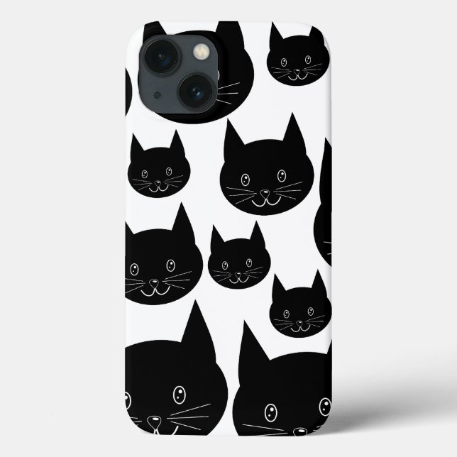 Einfarbiges Katzendesign. Case-Mate iPhone Hülle (Rückseite)