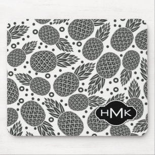 Einfarbiges Monogramm der Ananas- Mousepad