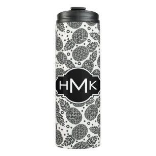Einfarbiges Monogramm der Ananas- Thermosbecher