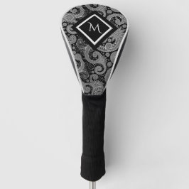 Einfarbiges Paisley mit Initiale Golf Headcover