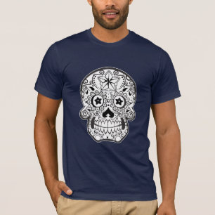 einfarbiges Schwarzweiss-T-Shirt des Schädels T-Shirt