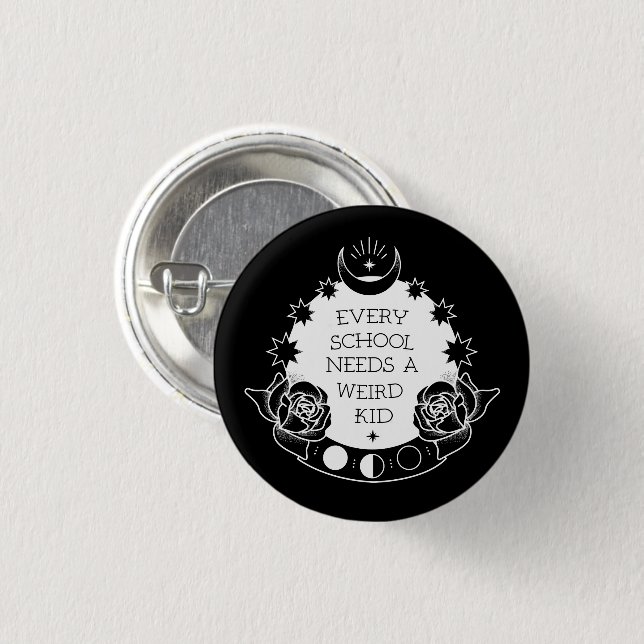 Einfarbiges Tätowierungs-Art-Slogan Goth Button (Vorne & Hinten)