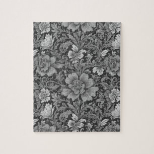Einfarbiges Vintage-Blumenmuster